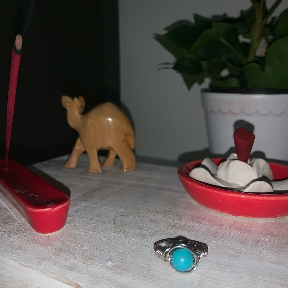 Blue howlite ring